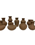 Terracotta Mini Vase Set of 9 - Natural Dia 12.6"