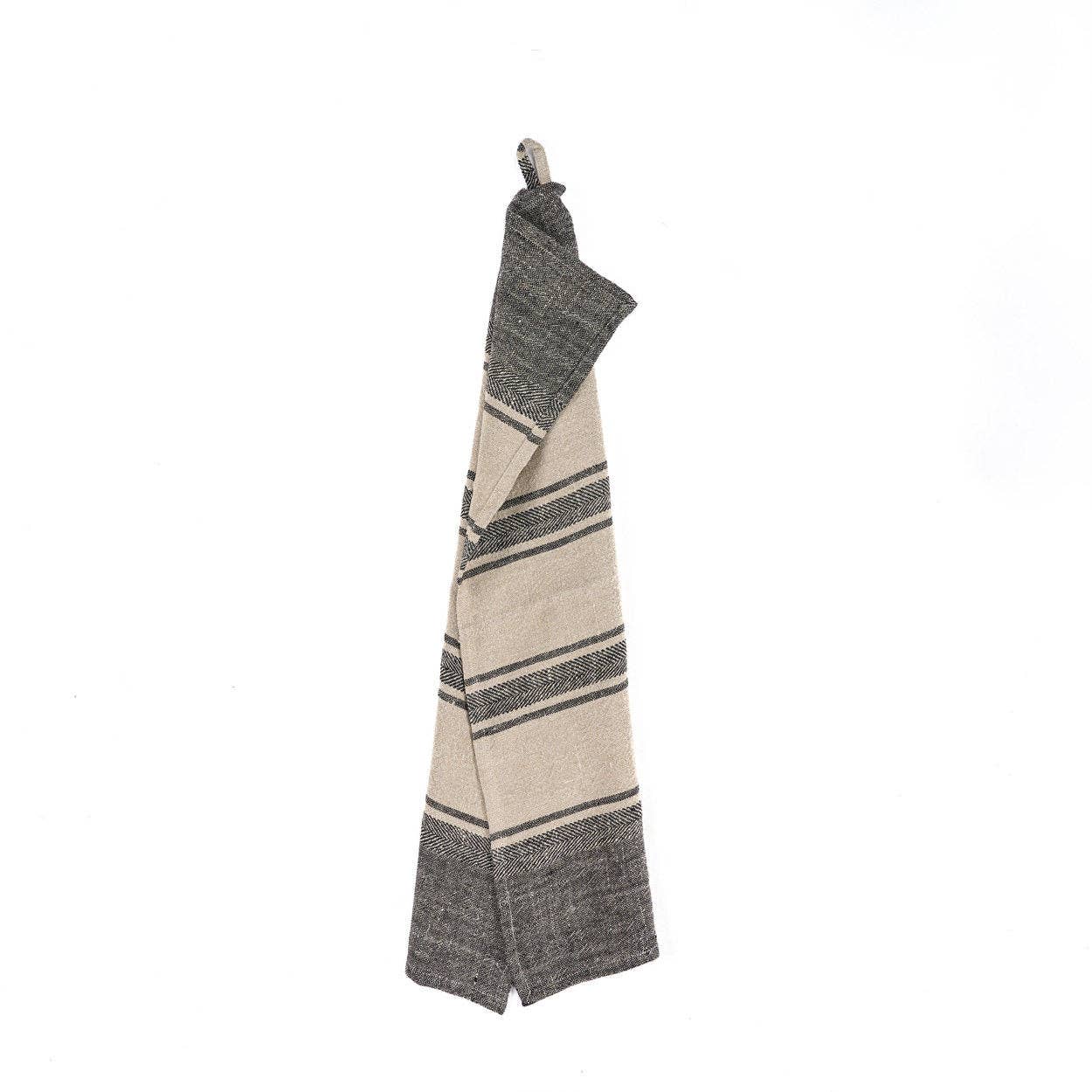 The Linen Smudge Kitchen Towel - Natural Black