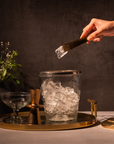 Pebbled Ice Bucket / Tongs Set