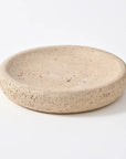 Travertine Large Round Tray Cream