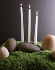 Candleholder Rock 3 Holes Natural